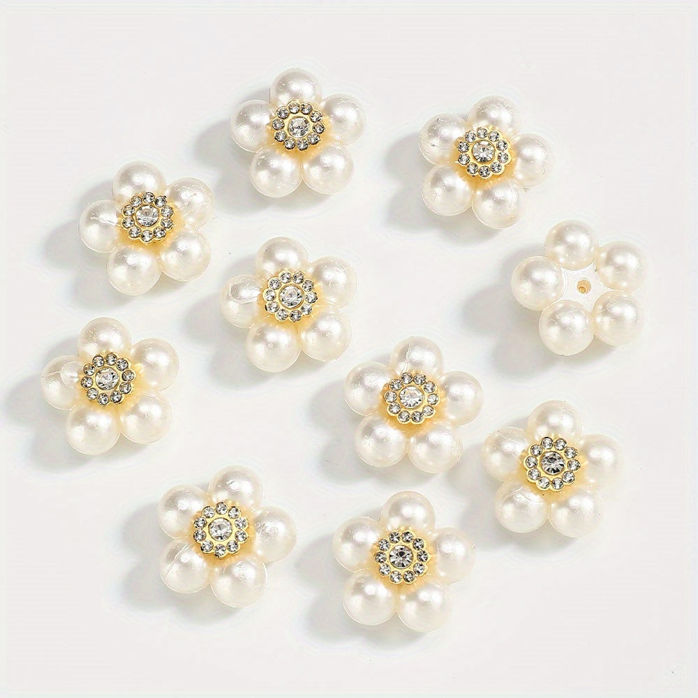 20pcs Acrylic Five Flower Rhinestone Decorative Beads