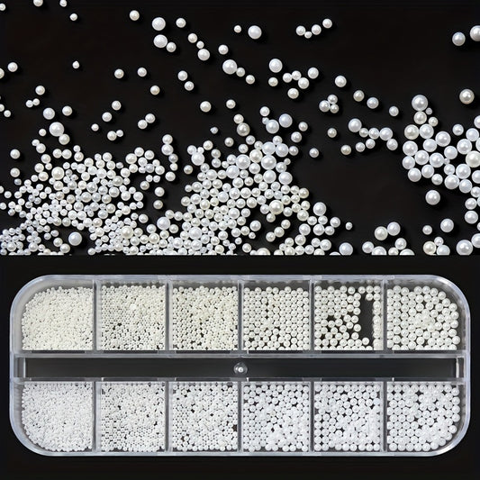 Tiny 1-2.2mm White Resin Round Beads