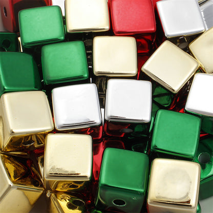 15mm Square Acrylic Pearl Beads