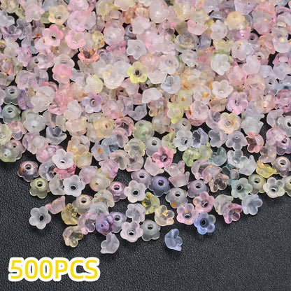 500pcs 3x6mm Lily of the Valley Acrylic Flower Cap Beads