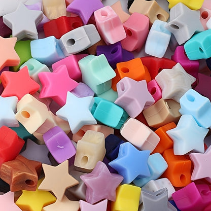 Multicolor Star Silicone Beads