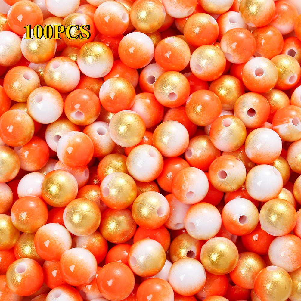 100/200pcs 6/8mm Gradient Acrylic Round Beads