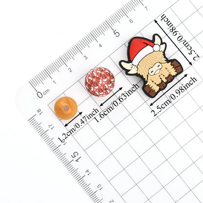 54pcs Christmas Silicone Highland Cow Bead Set