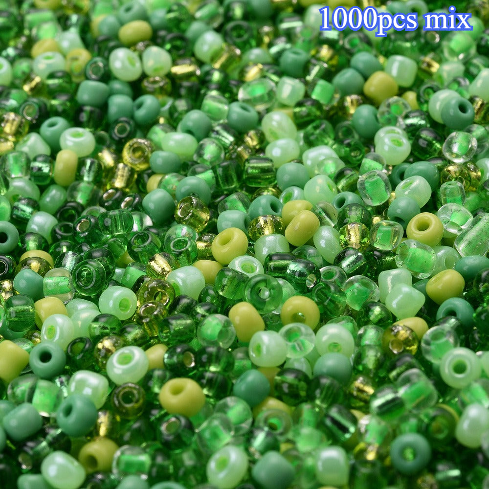 1000pcs 3mm Green Seed Beads