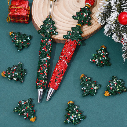 20x37mm Christmas Tree Clay Rhinestone Beads