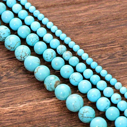 Blue Stone Round Spacer Beads