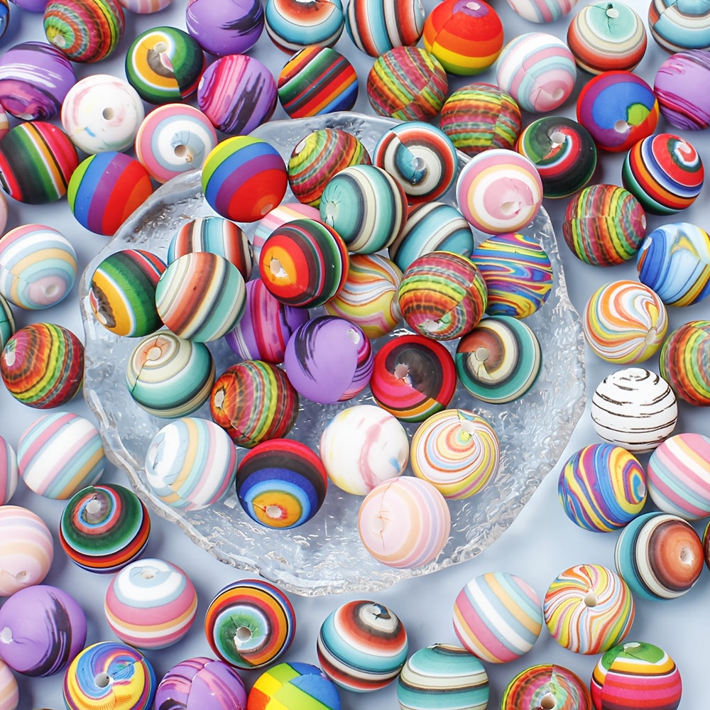 15mm Rainbow Universe Silicone Beads
