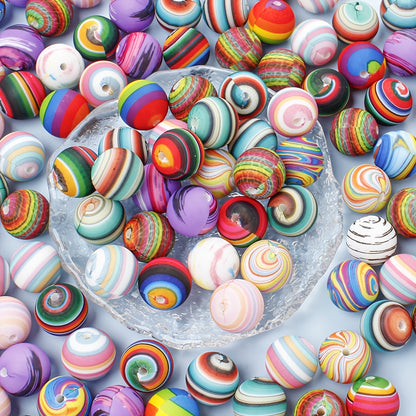 15mm Rainbow Universe Silicone Beads