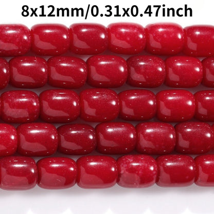 8 × 12mm Red Coral Natural Stone Spacer Beads