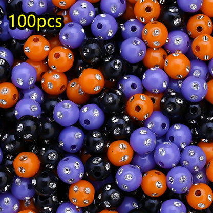 100pcs/set 8mm Halloween Disco Ball Acrylic Beads