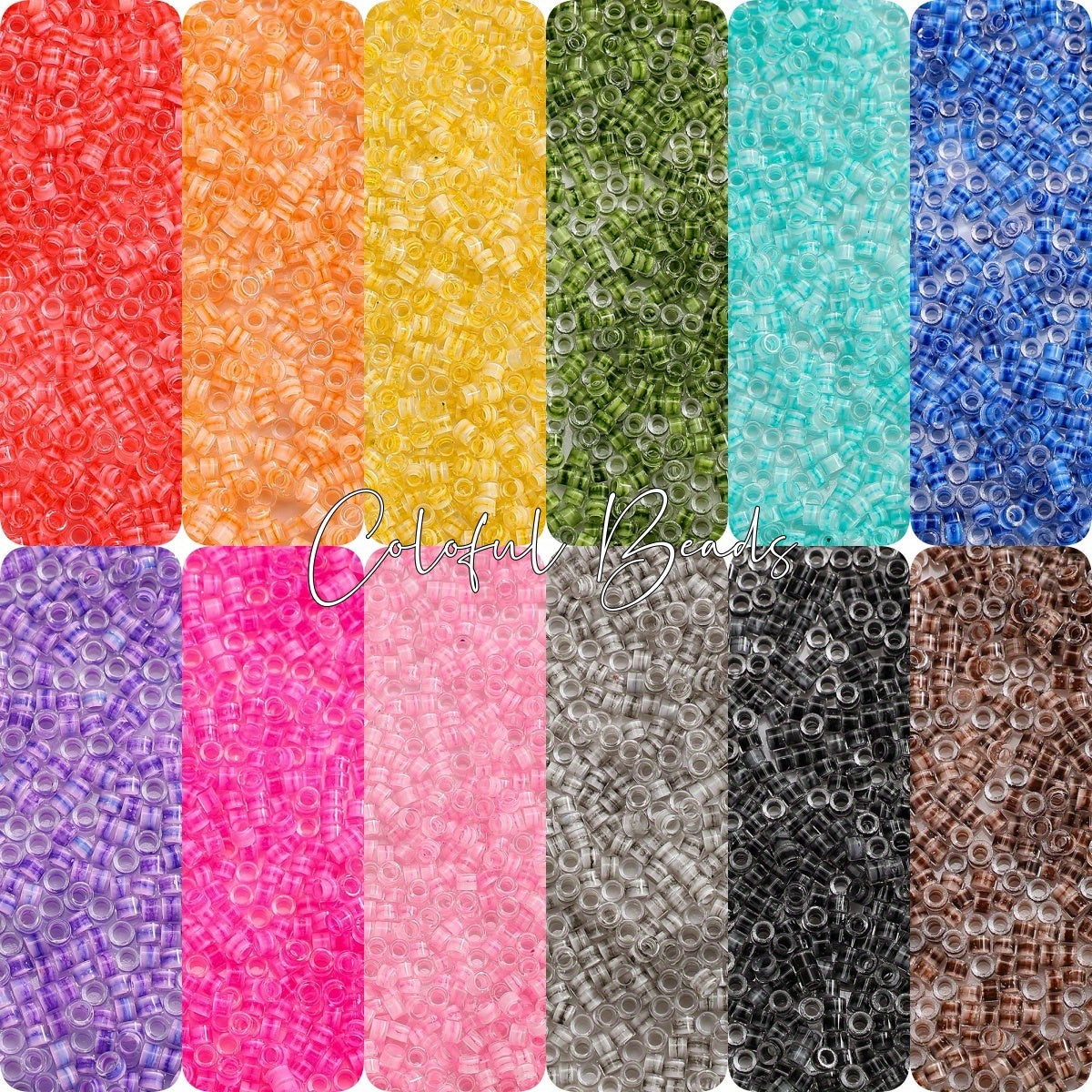 1000pcs 2.5mm Bohemia Stripe Glass Seed Beads