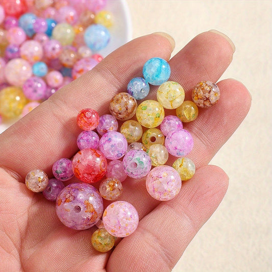 10-100pcs 8/10/12/14/16mm Acrylic Crackle Marbling Beads