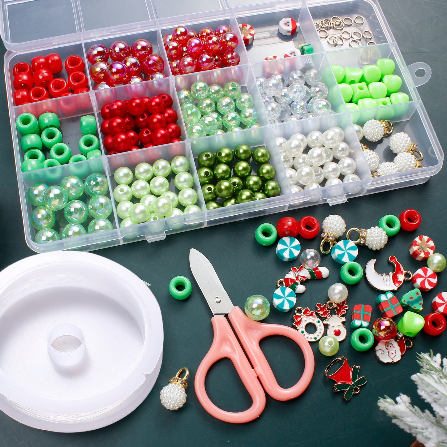 15-Grid Christmas DIY Jewelry Making Kit