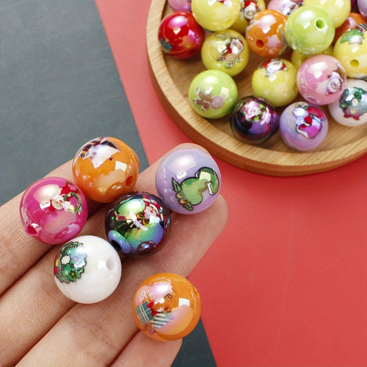 10pcs/set 16mm UV Plated Acrylic Bubblegum Beads