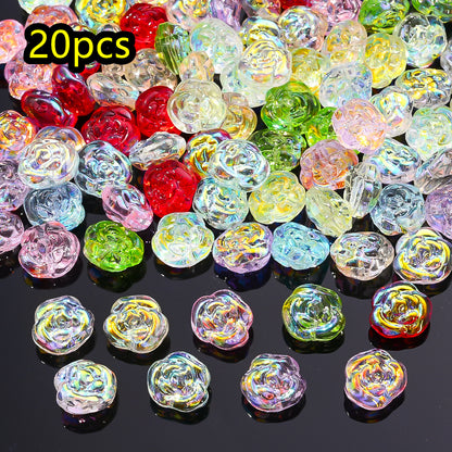 AB Rose Lampwork Beads