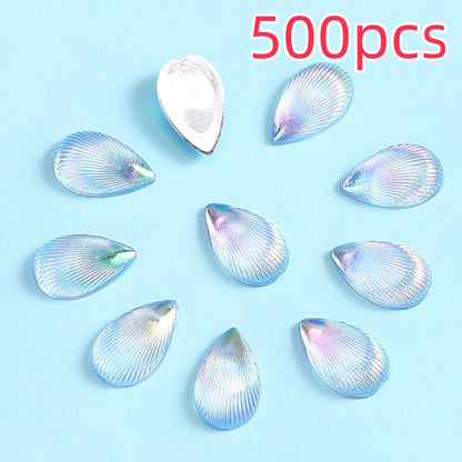500pcs 8x12mm Waterdrop Resin Flatback Beads