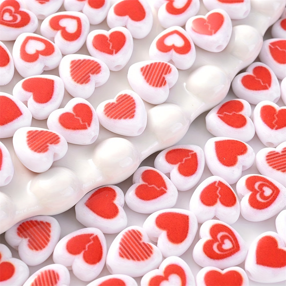 Red Heart Acrylic Loose Spacer Beads