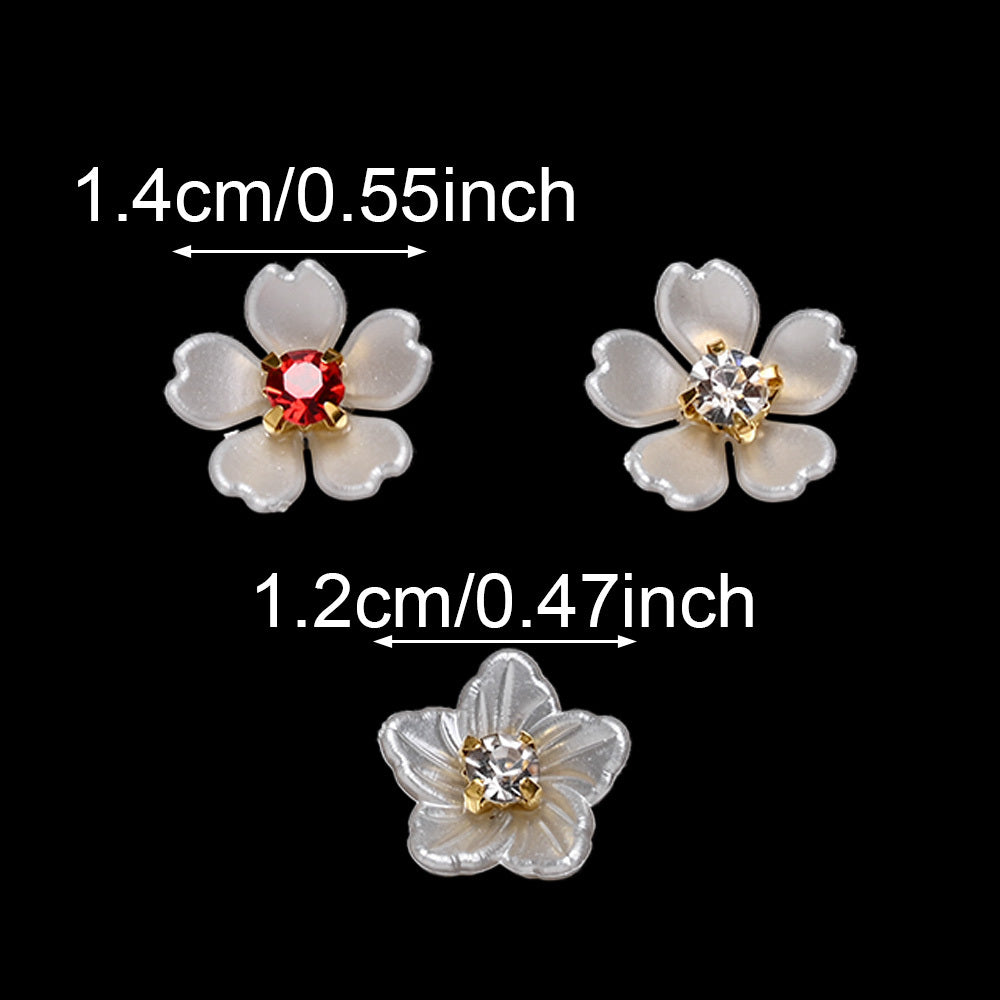 30pcs Beige Flower Flatback Petal Beads