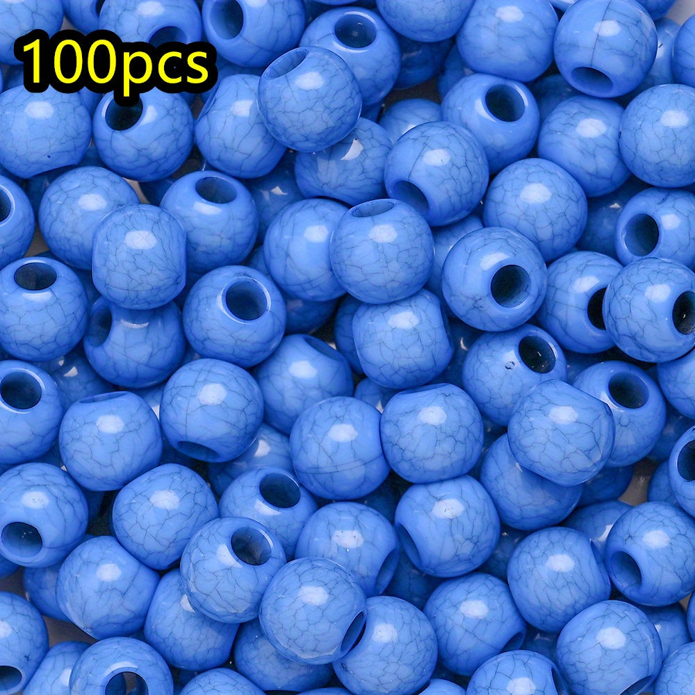 100pcs/set Imitation Stone Crack Round Beads