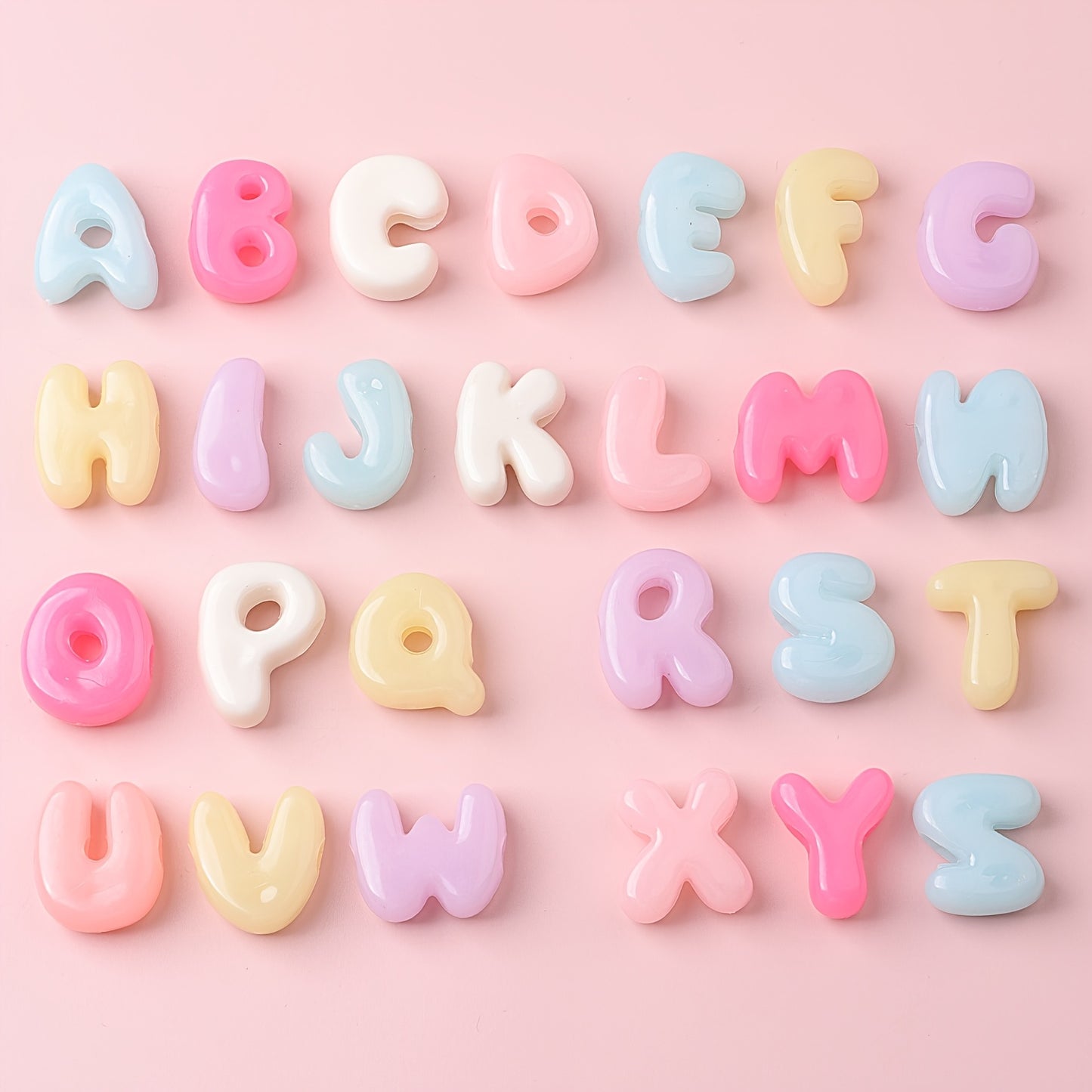 Cream Macaron Acrylic Letter Beads