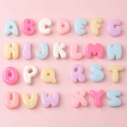 Cream Macaron Acrylic Letter Beads