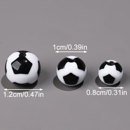 30/50/100pcs 8/10/12mm Acrylic Soccer Beads
