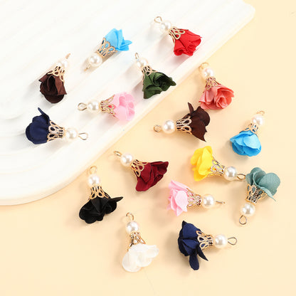 10pcs Colorful Petal Tassel Charm Pendants