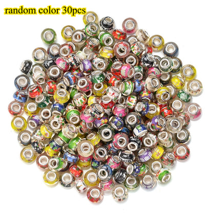 14 × 8mm Christmas Print Acrylic Barrel Spacer Beads, 30pcs