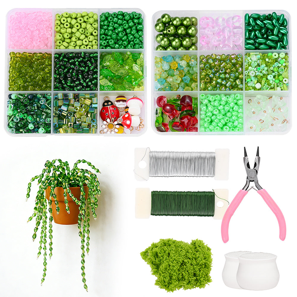 Green Glass Bead Set