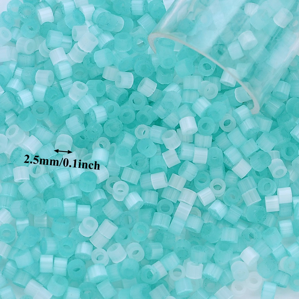 2.5mm Cat Eye Cylindrical Glass Rice Beads