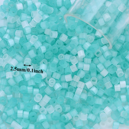 2.5mm Cat Eye Cylindrical Glass Rice Beads