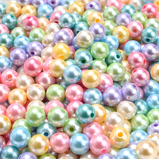 100pcs 8mm Colorful Acrylic Round Beads