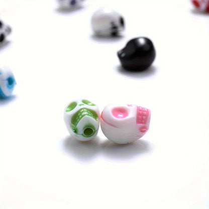 Colorful Acrylic Skull Spacer Beads