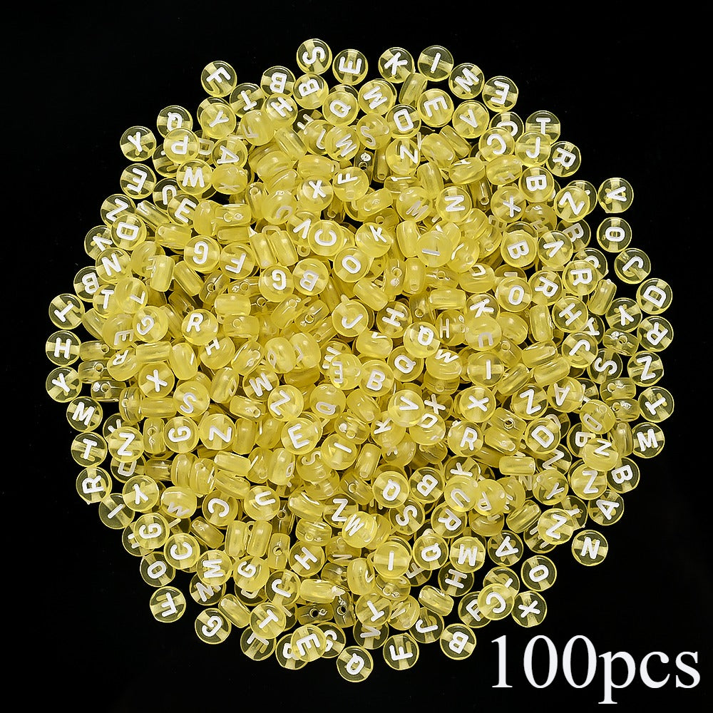 7mm Rainbow Acrylic Letter Beads