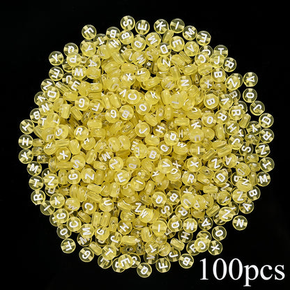 7mm Rainbow Acrylic Letter Beads
