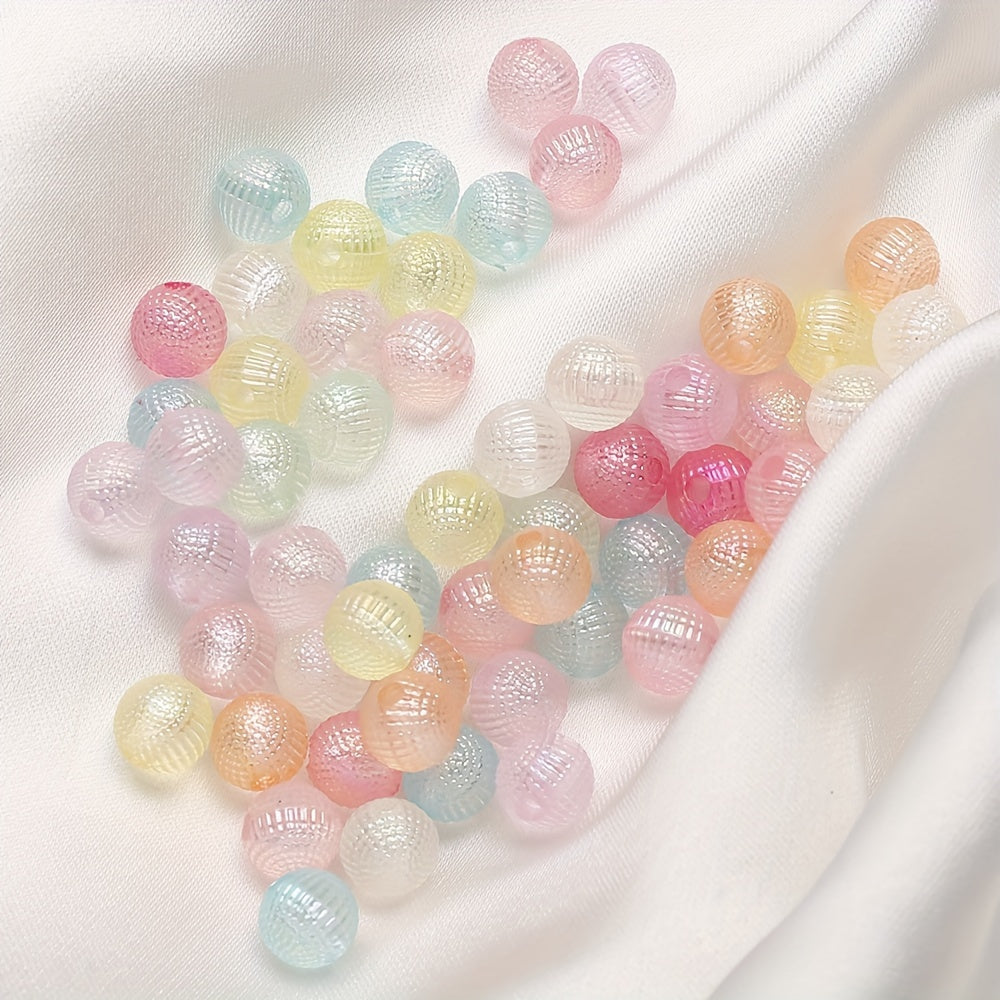 12mm AB Dreamy Gradient Fish Scale Round Flatback Resin Beads