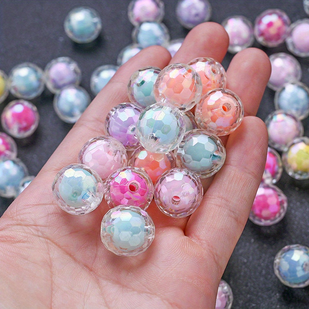 16mm AB Color Faceted Acrylic Round Beads