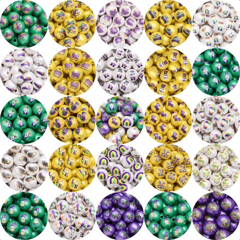 10pcs/set 16mm Carnival Wooden Beads