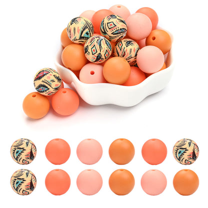 Rainbow Floral Silicone Beads Set