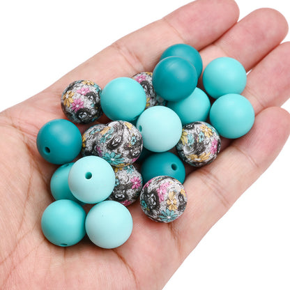 Rainbow Floral Silicone Beads Set