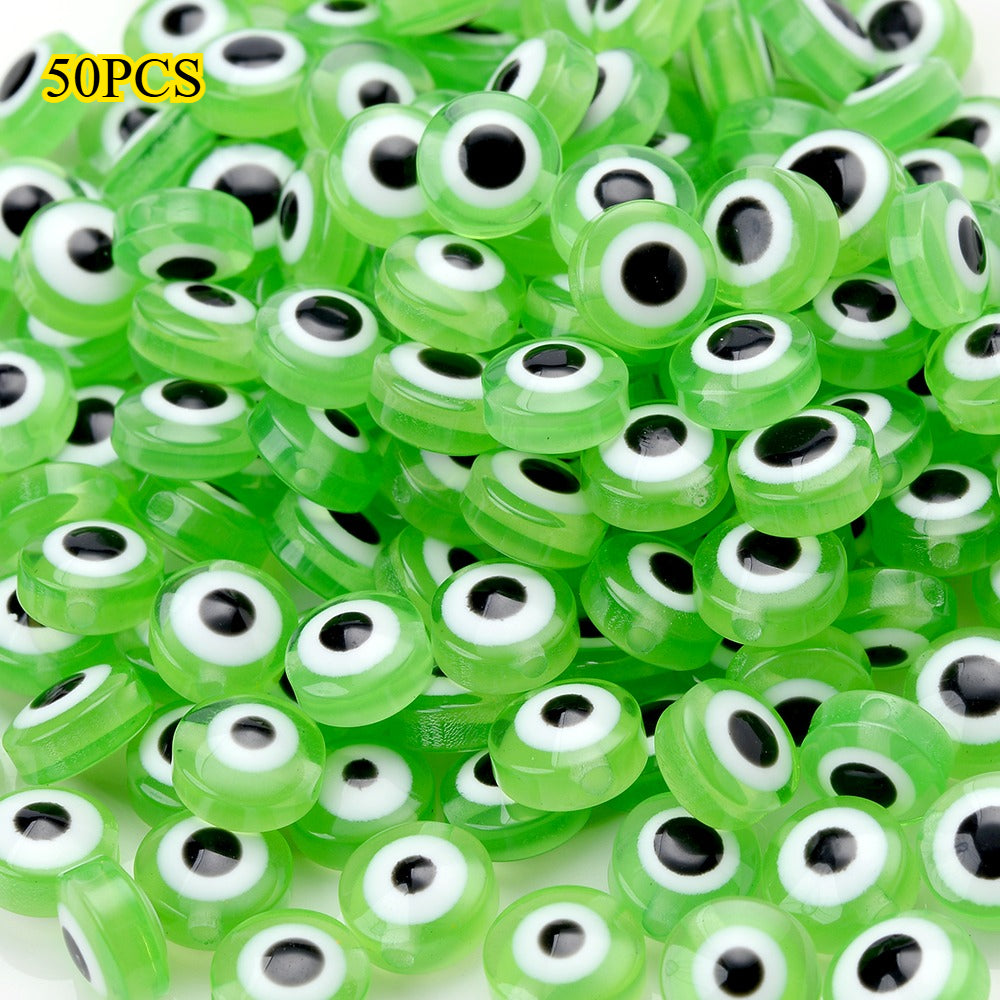 20/50pcs 6-14mm Colorful Flat Round Eye Resin Beads
