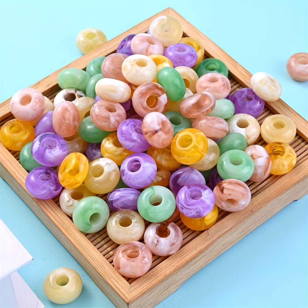 Colorful Bamboo Acrylic Cylinder Beads