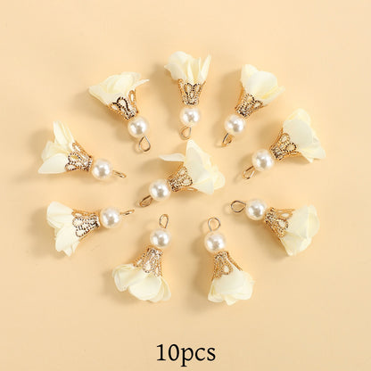 10pcs Colorful Petal Tassel Charm Pendants