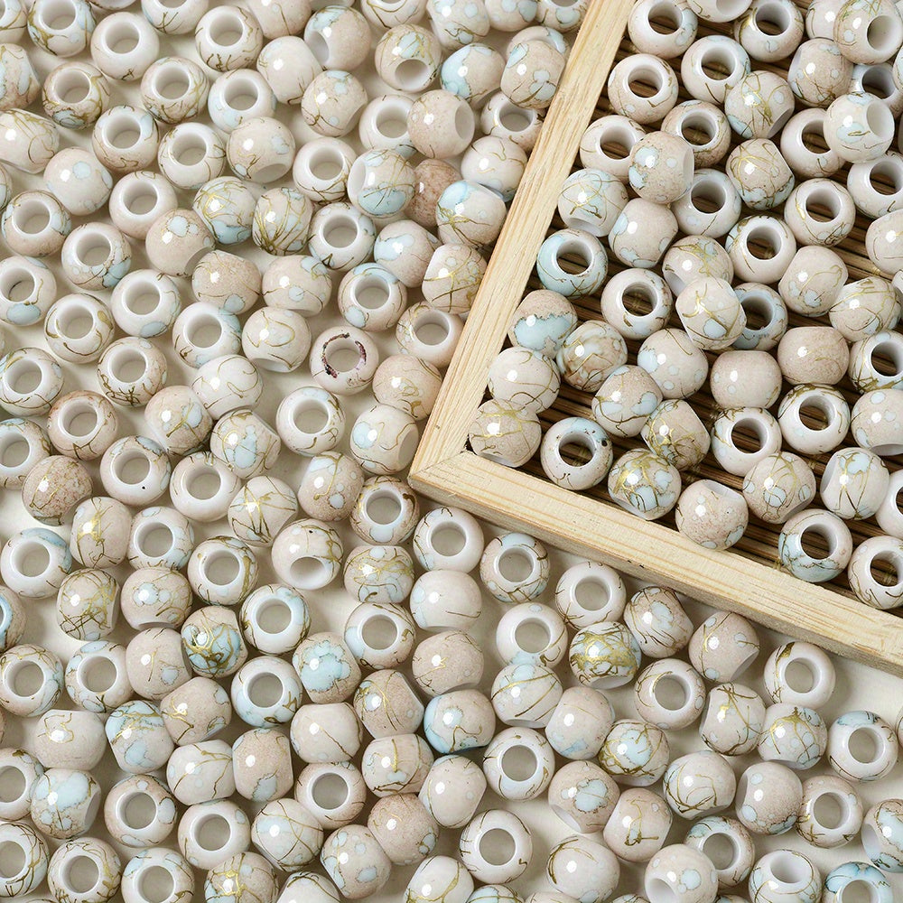 100-Piece Golden Embellished Gradient Frosted Star Beads Assortment