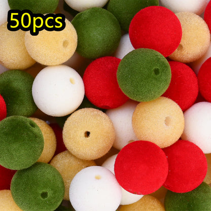 30/50pcs 16-22mm Flocked Acrylic Beads