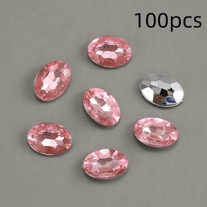 Rainbow Stripe Acrylic Big Hole Spacer Beads