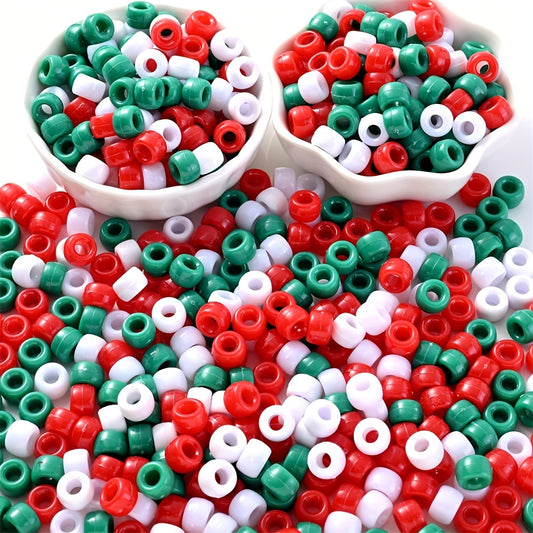 1500pcs Christmas Color Acrylic Big Hole Beads Set