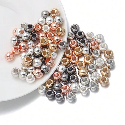 400pcs 6mm Golden Silvery Round CCB Spacer Beads