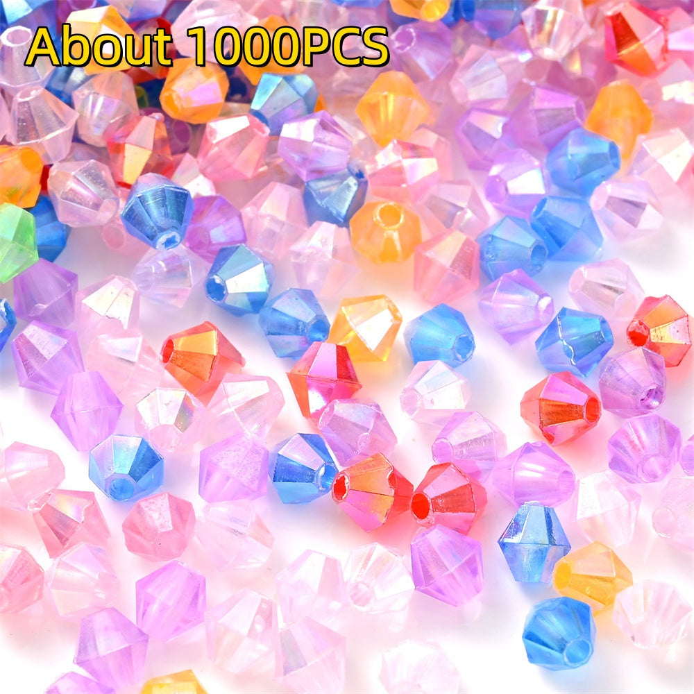 1000pcs 4mm Shiny Acrylic Faceted Beads