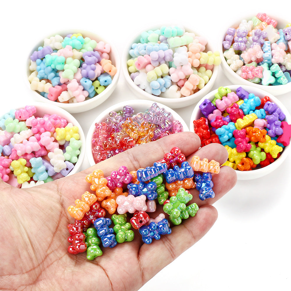 Assorted Bear Acrylic Jewelry Beads